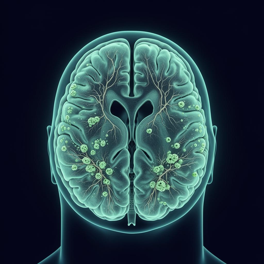 Advanced Alzheimer's brain illustration