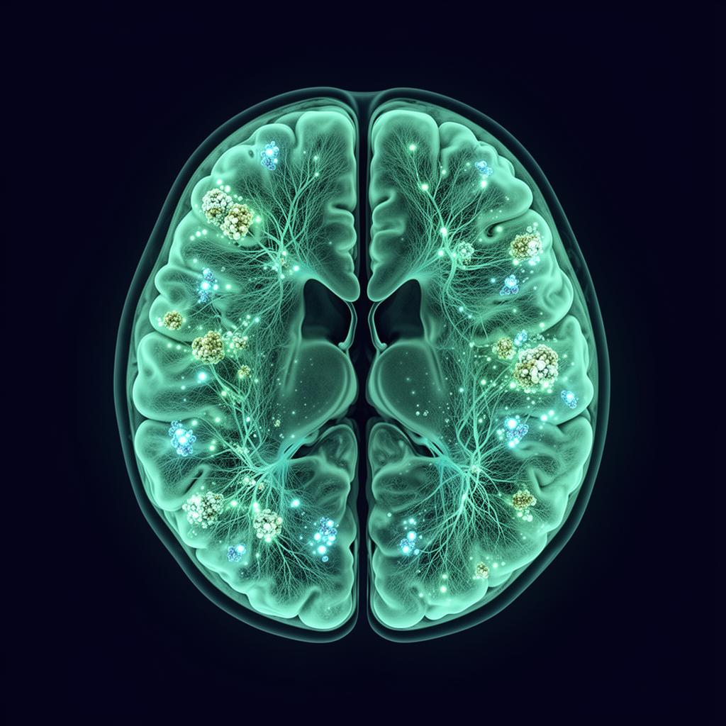 Moderate Alzheimer's brain illustration